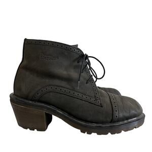 Dr Martens Womens 8149 MIE Granny Brogue Y2K Block Heel Ankle‎ Boots UK 6 US 8